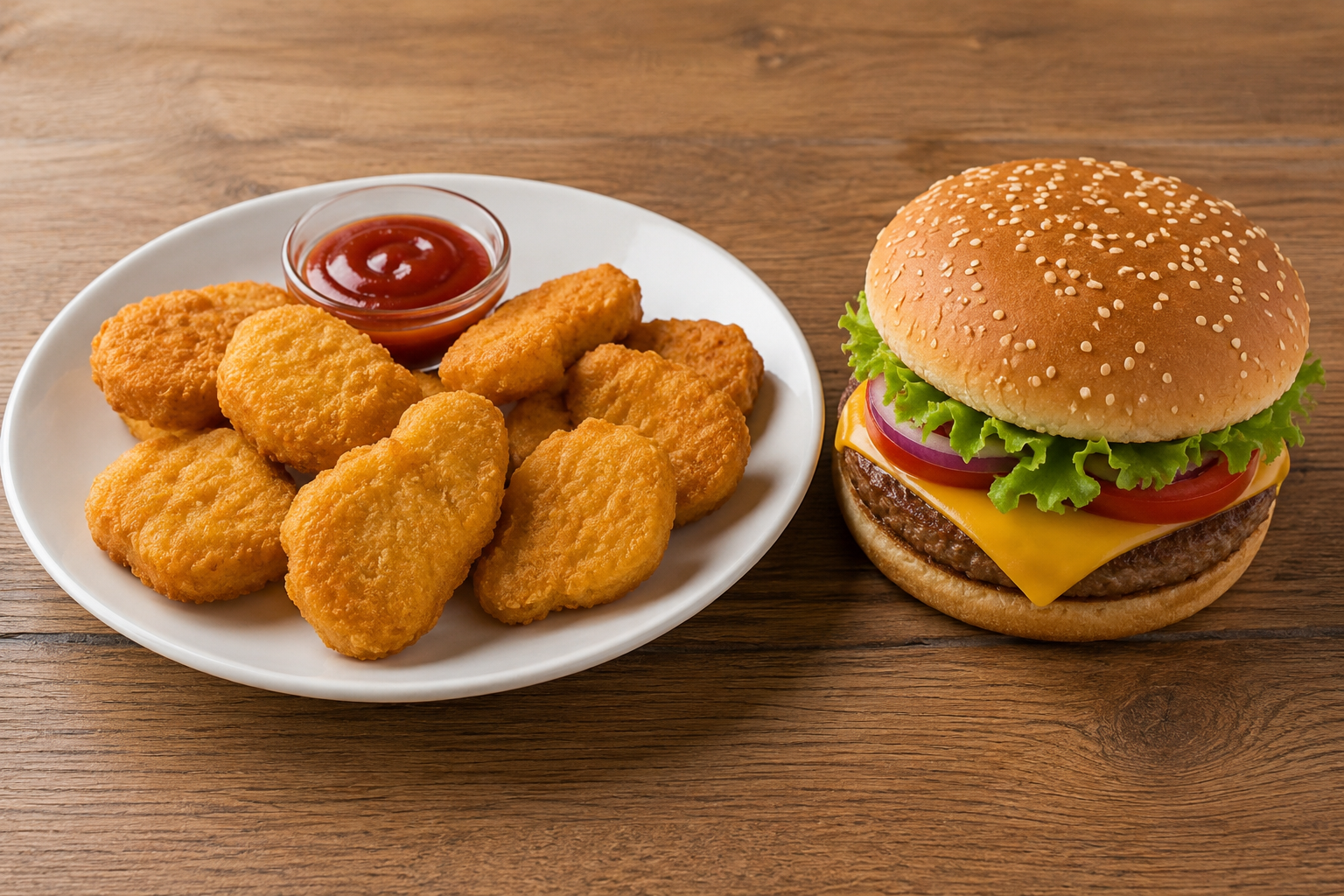 Burgers and nuggets